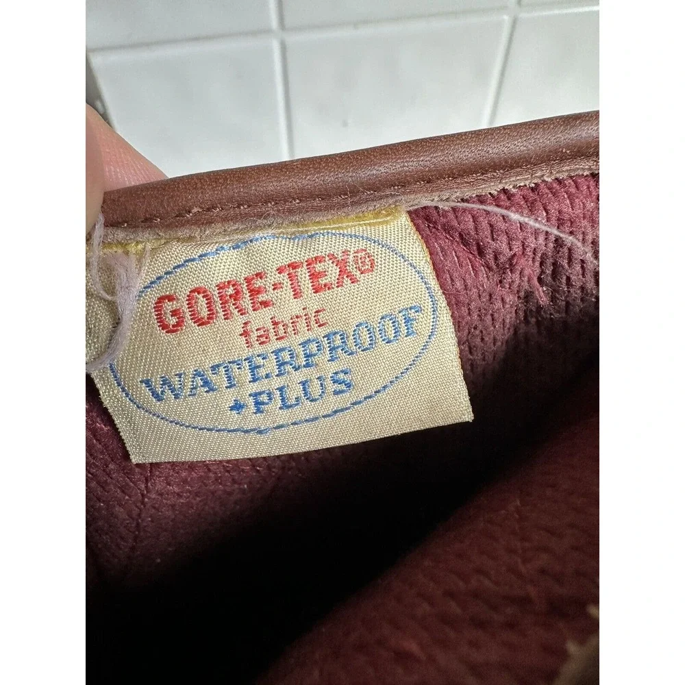 70s Brown Leather Waterproof Gore-Tex LL Bean Waterproof Plus Boots Sz 7.5-8 Wmn